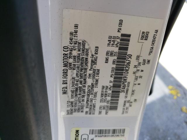 Photo 10 from auction – 2013 FORD FUSION TIT with VIN 3FA6P0K91DR206750