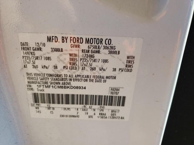 Zdjęcie 10 z aukcji – 2011 FORD F150 z VIN 1FTMF1CM8BKD08934