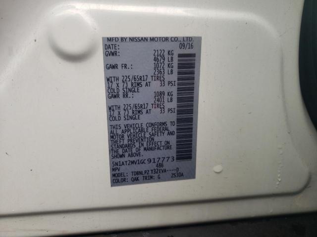 Photo 10 from auction – 2016 NISSAN ROGUE S with VIN 5N1AT2MV1GC917773
