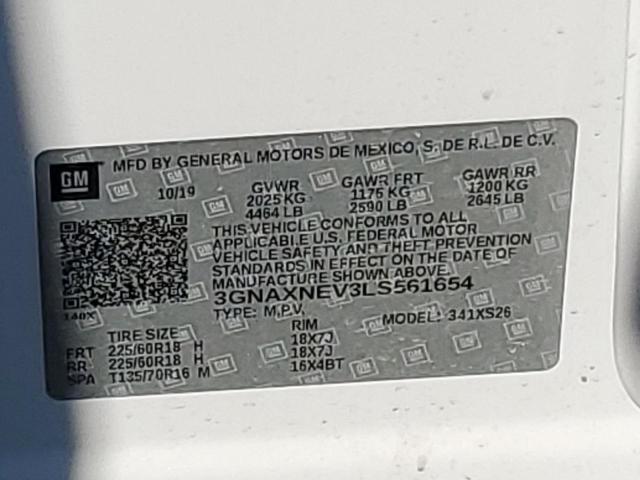 Photo 10 from auction – 2020 CHEVROLET EQUINOX PR with VIN 3GNAXNEV3LS561654