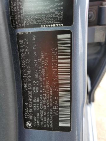 Photo 10 from auction – 2002 BMW 325 I with VIN WBAET37432NJ21082