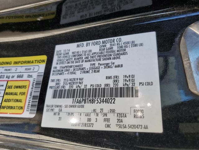 Photo 10 from auction – 2015 FORD MUSTANG with VIN 1FA6P8TH8F5344022