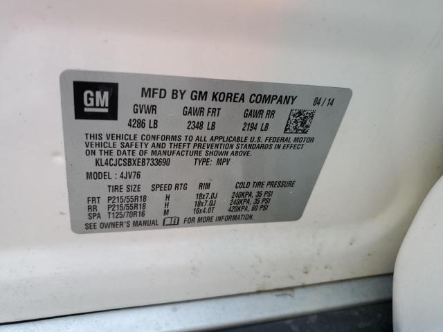 Photo 10 from auction – 2014 BUICK ENCORE with VIN KL4CJCSBXEB733690
