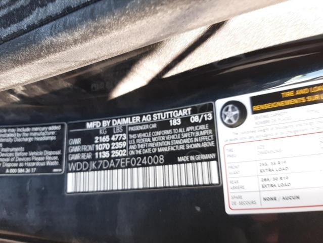 Photo 10 from auction – 2014 MERCEDES-BENZ SL 550 with VIN WDDJK7DA7EF024008