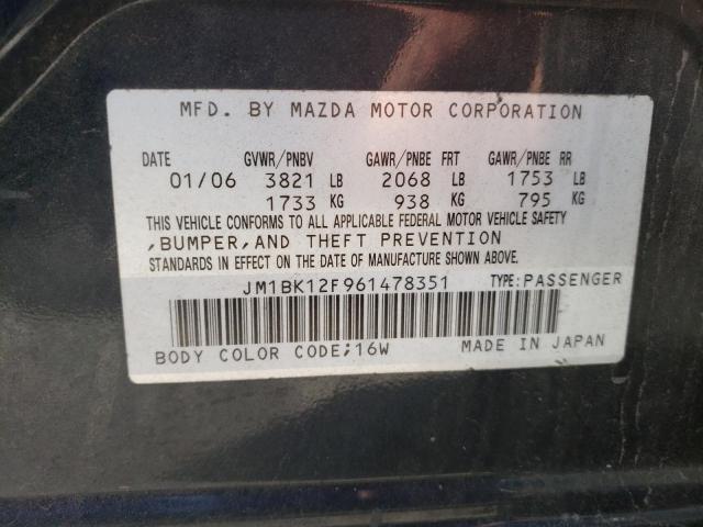 Photo 10 from auction – 2006 MAZDA 3 I with VIN JM1BK12F961478351