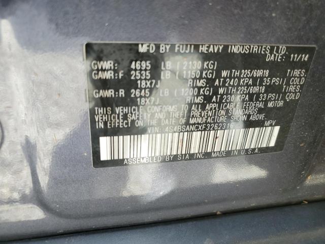 Photo 10 from auction – 2015 SUBARU OUTBACK 2. with VIN 4S4BSANCXF3262316