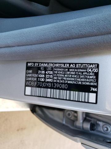 Photo 10 from auction – 2000 MERCEDES-BENZ E 430 with VIN WDBJF70J0YB139080