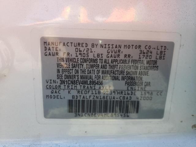 Photo 10 from auction – 2021 NISSAN VERSA SV with VIN 3N1CN8EV4ML895456