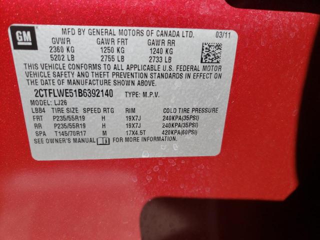 Photo 10 from auction – 2011 GMC TERRAIN SL with VIN 2CTFLWE51B6392140