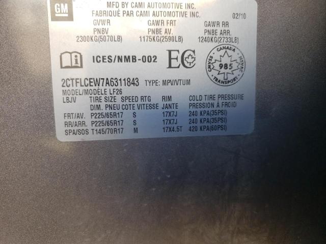 Photo 10 from auction – 2010 GMC TERRAIN SL with VIN 2CTFLCEW7A6311843