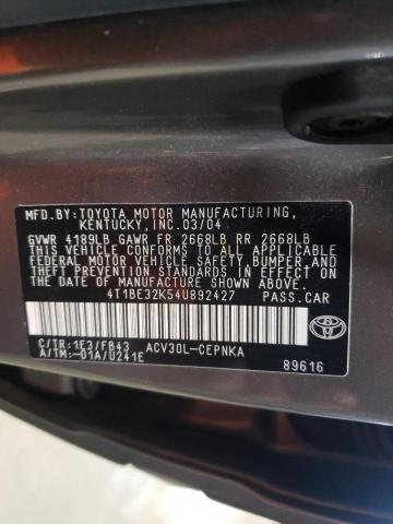 Photo 10 from auction – 2004 TOYOTA CAMRY with VIN 4T1BE32K54U892427