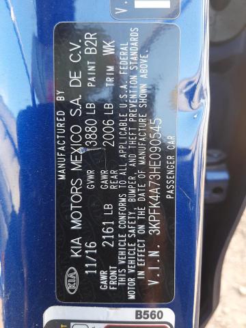 Photo 10 from auction – 2017 KIA FORTE LX with VIN 3KPFK4A73HE090545