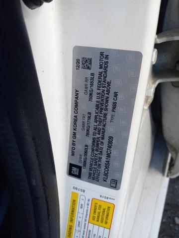 Photo 10 from auction – 2021 CHEVROLET SPARK 1LT with VIN KL8CD6SA1MC740809