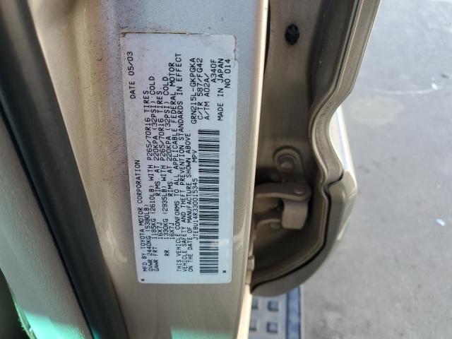 Photo 10 from auction – 2003 TOYOTA 4RUNNER SR with VIN JTEBU14R330015345