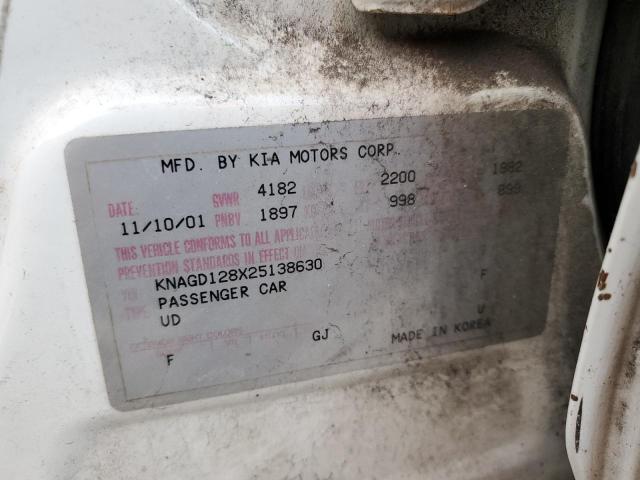 Photo 10 from auction – 2002 KIA OPTIMA MAG with VIN KNAGD128X25138630