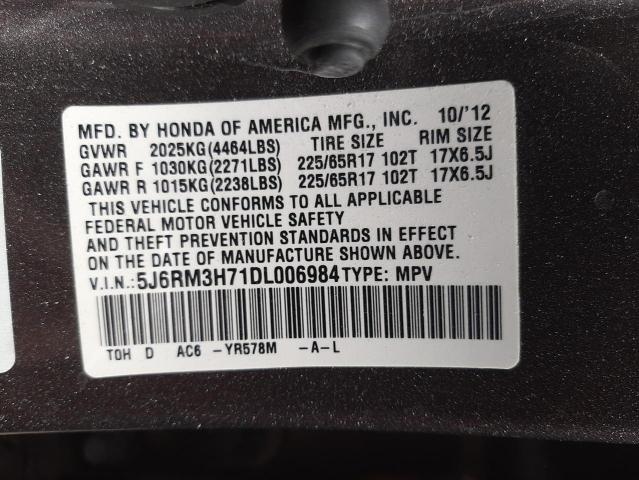 Photo 10 from auction – 2013 HONDA CR-V EXL with VIN 5J6RM3H71DL006984
