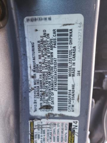 Photo 10 from auction – 2004 TOYOTA COROLLA MA with VIN 2T1KR32EX4C293247