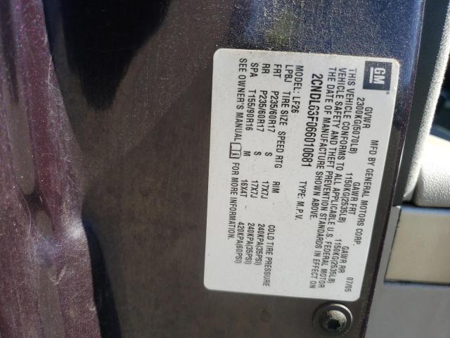Photo 10 from auction – 2006 CHEVROLET EQUINOX LT with VIN 2CNDL63F066010681