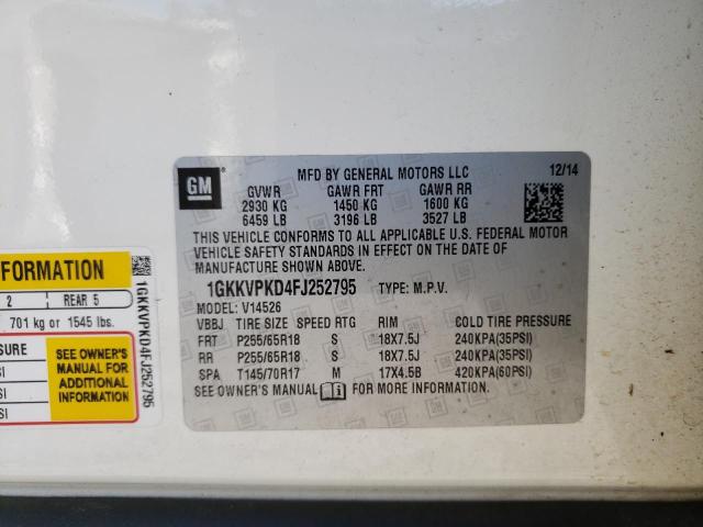 Photo 10 from auction – 2015 GMC ACADIA SLE with VIN 1GKKVPKD4FJ252795