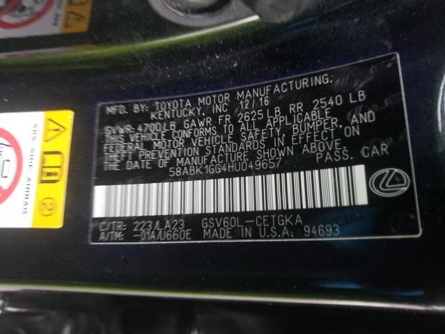 Photo 10 from auction – 2017 LEXUS ES 350 with VIN 58ABK1GG4HU049657