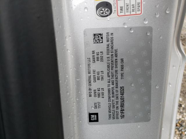 Photo 10 from auction – 2018 CHEVROLET CAMARO LT with VIN 1G1FB1RX9J0140326