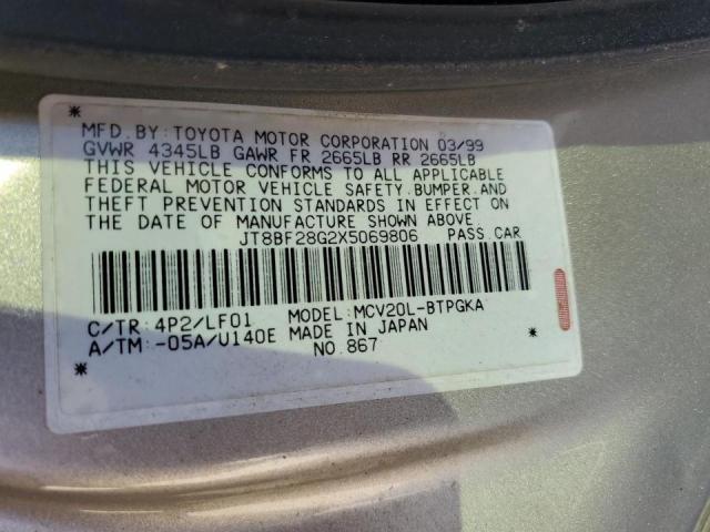 Photo 10 from auction – 1999 LEXUS ES 300 with VIN JT8BF28G2X5069806