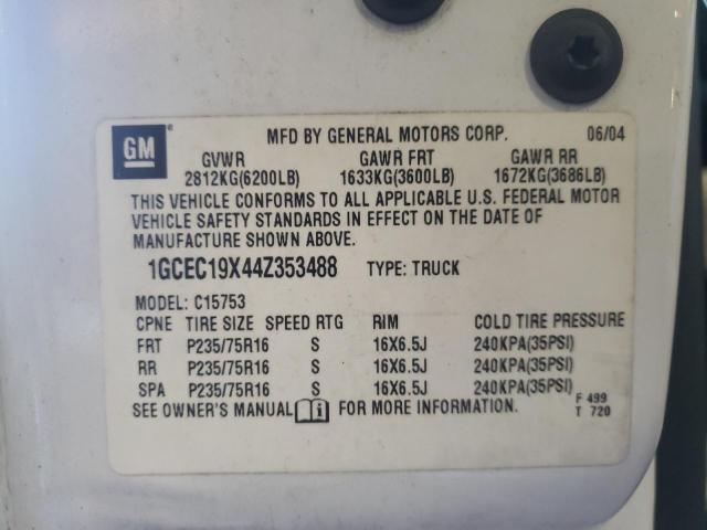 Photo 10 from auction – 2004 CHEVROLET SILVERADO with VIN 1GCEC19X44Z353488