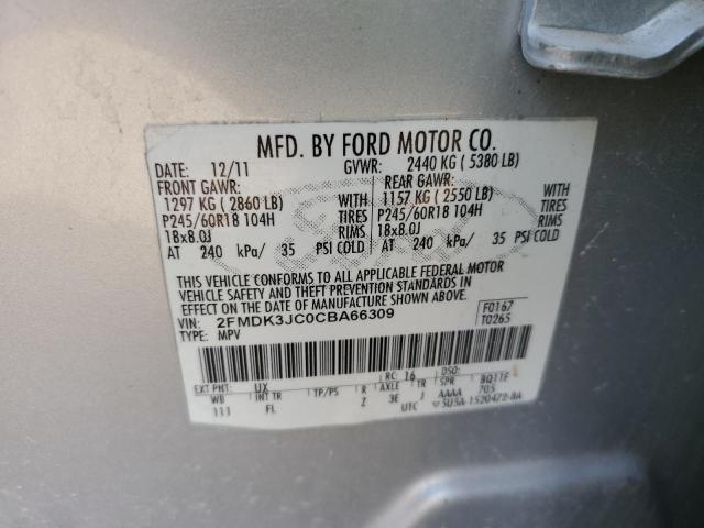 Photo 10 from auction – 2012 FORD EDGE SEL with VIN 2FMDK3JC0CBA66309