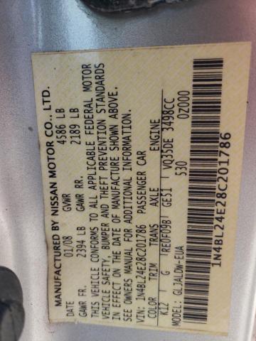 Photo 10 from auction – 2008 NISSAN ALTIMA 3.5 with VIN 1N4BL24E28C201786