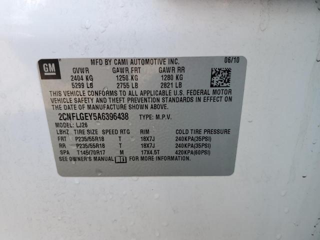 Photo 10 from auction – 2010 CHEVROLET EQUINOX LT with VIN 2CNFLGEY5A6396438