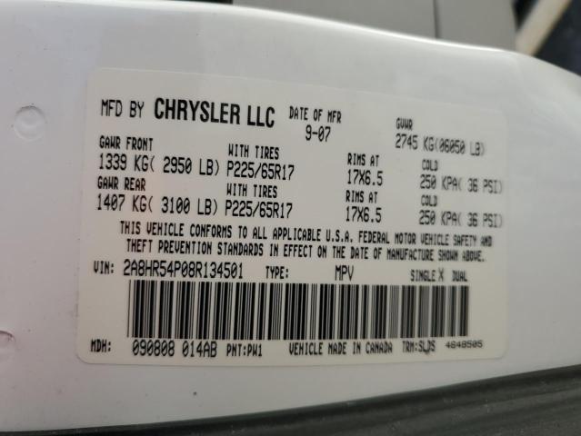 Photo 10 from auction – 2008 CHRYSLER TOWN & COU with VIN 2A8HR54P08R134501