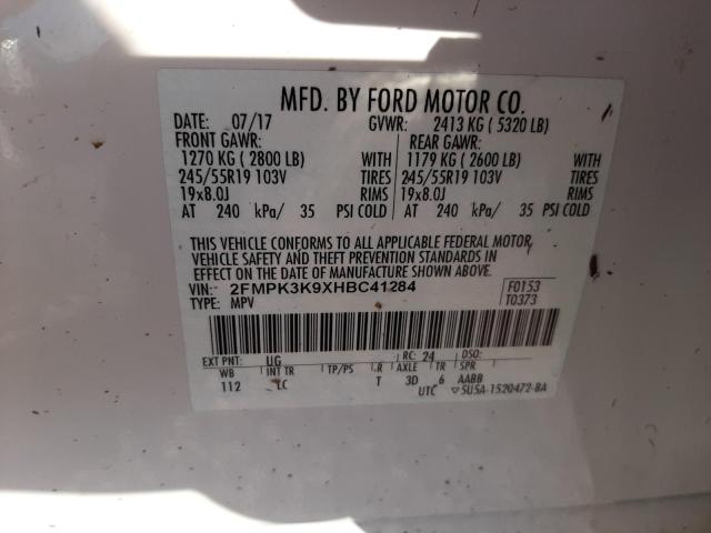 Photo 10 from auction – 2017 FORD EDGE TITAN with VIN 2FMPK3K9XHBC41284