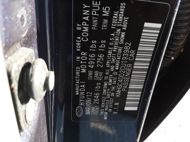 Photo 10 from auction – 2012 HYUNDAI GENESIS 3. with VIN KMHGC4DD2CU193982