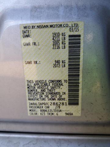 Photo 10 from auction – 2015 NISSAN ALTIMA 2.5 with VIN 1N4AL3AP6FC286281