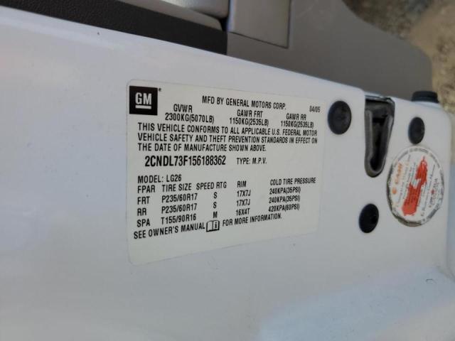 Photo 10 from auction – 2005 CHEVROLET EQUINOX LT with VIN 2CNDL73F156188362