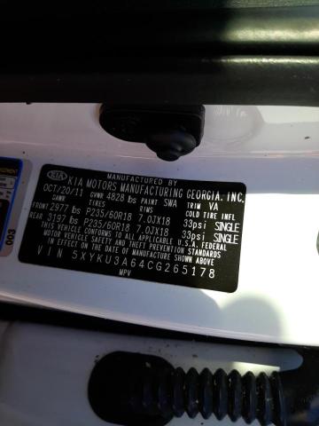Photo 10 from auction – 2012 KIA SORENTO EX with VIN 5XYKU3A64CG265178