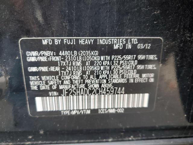 Photo 10 from auction – 2012 SUBARU FORESTER 2 with VIN JF2SHADC2CH459744