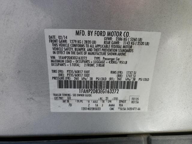 Photo 10 from auction – 2014 FORD TAURUS SE with VIN 1FAHP2D83EG163272