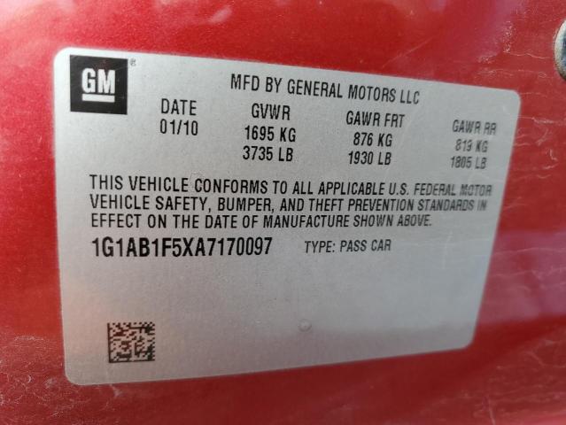 Photo 10 from auction – 2010 CHEVROLET COBALT LS with VIN 1G1AB1F5XA7170097