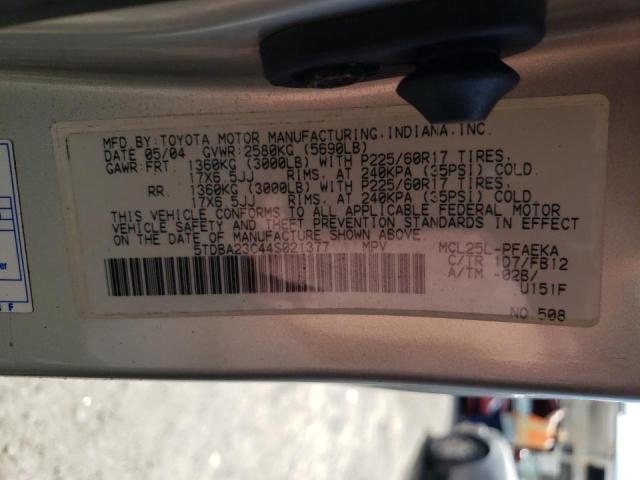 Photo 10 from auction – 2004 TOYOTA SIENNA LE with VIN 5TDBA23C44S021377