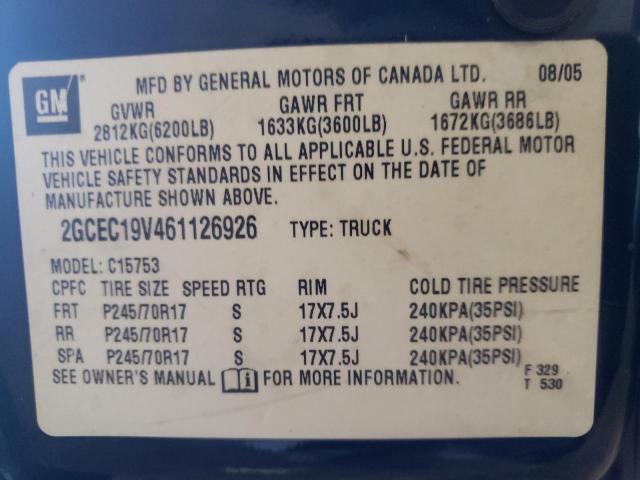 Photo 10 from auction – 2006 CHEVROLET SILVERADO with VIN 2GCEC19V461126926