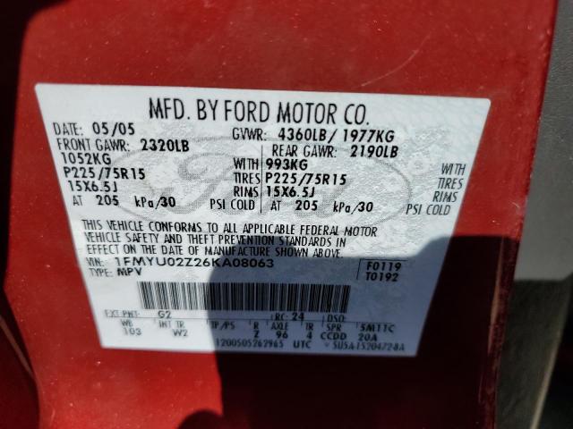 Photo 10 from auction – 2006 FORD ESCAPE XLS with VIN 1FMYU02Z26KA08063