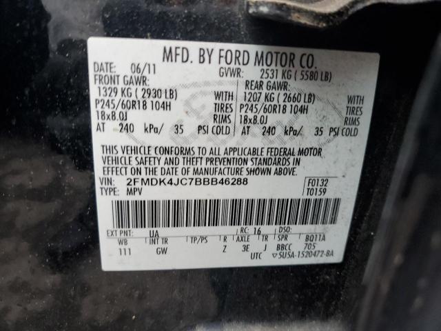 Photo 10 from auction – 2011 FORD EDGE SEL with VIN 2FMDK4JC7BBB46288