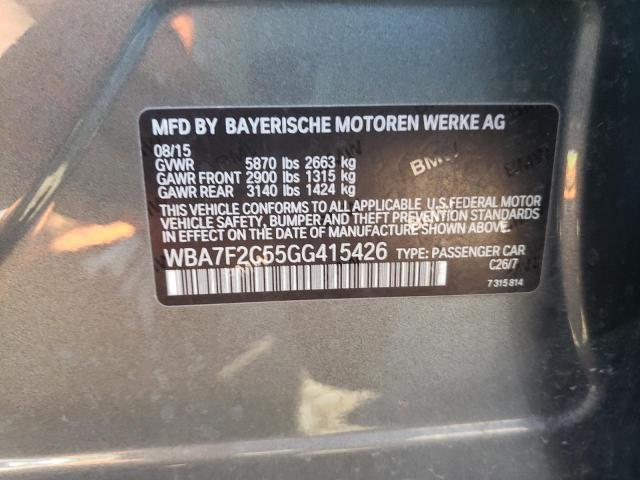 Photo 10 from auction – 2016 BMW 750 XI with VIN WBA7F2C55GG415426
