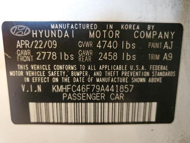Photo 10 from auction – 2009 HYUNDAI AZERA SE with VIN KMHFC46F79A441857