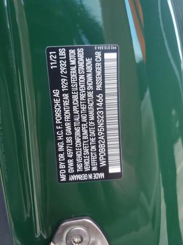 Photo 10 from auction – 2022 PORSCHE 911 TARGA with VIN WP0BB2A95NS231466