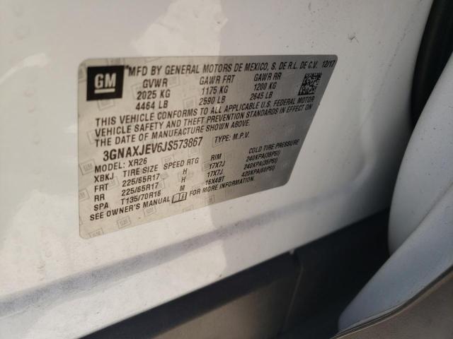 Photo 10 from auction – 2018 CHEVROLET EQUINOX LT with VIN 3GNAXJEV6JS573867