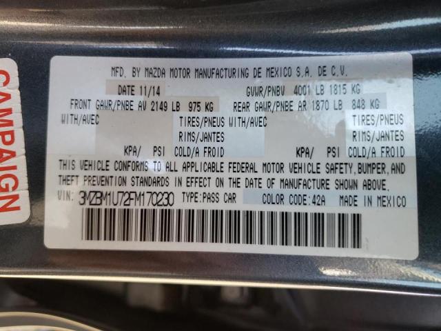 Photo 10 from auction – 2015 MAZDA 3 SPORT with VIN 3MZBM1U72FM170230