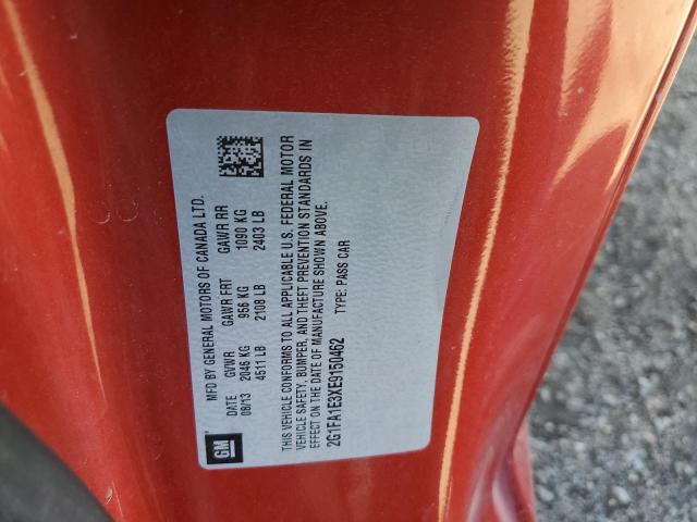 Photo 10 from auction – 2014 CHEVROLET CAMARO LS with VIN 2G1FA1E3XE9150462