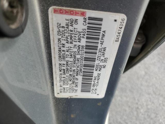 Photo 10 from auction – 2003 TOYOTA COROLLA CE with VIN JTDBR32E030031598